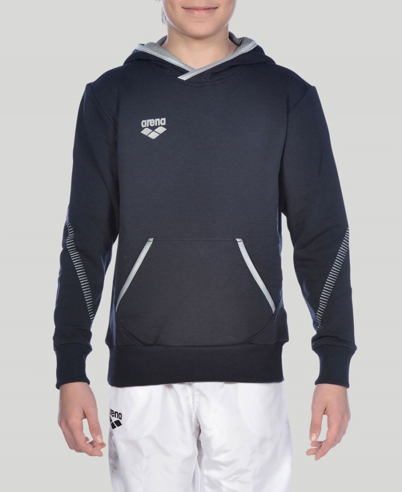 Arena Youth Team Line Long Sleeve Hoodie Marinblå | ZUI69S-110